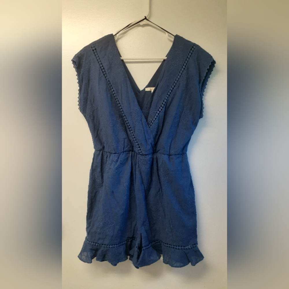 Denim-blue shortie romper - Miami brand size large